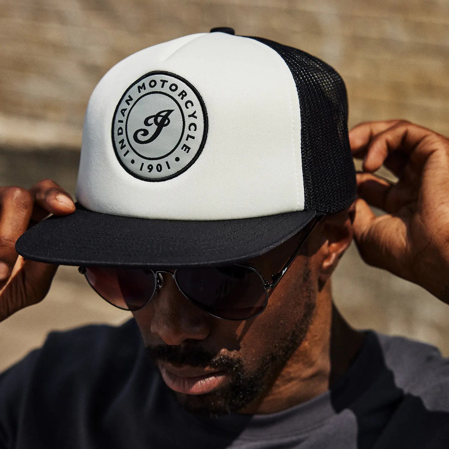 Black And White I Script Flat Peak Cap, Multi - Image 3