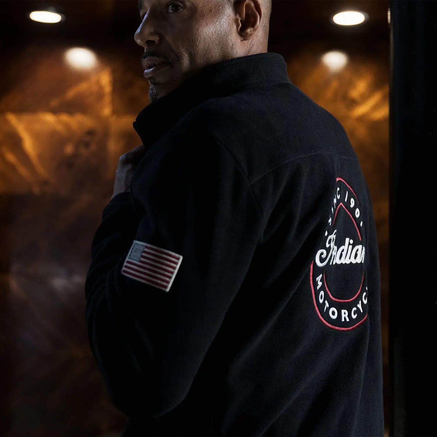 Men's Zip Thru Fleece, Black - Image 4