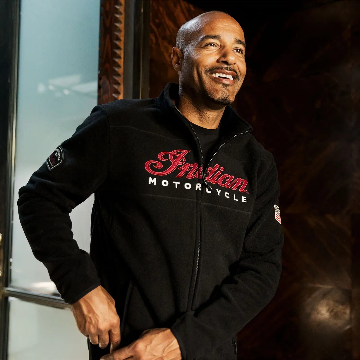 Men's Zip Thru Fleece, Black - Image 3