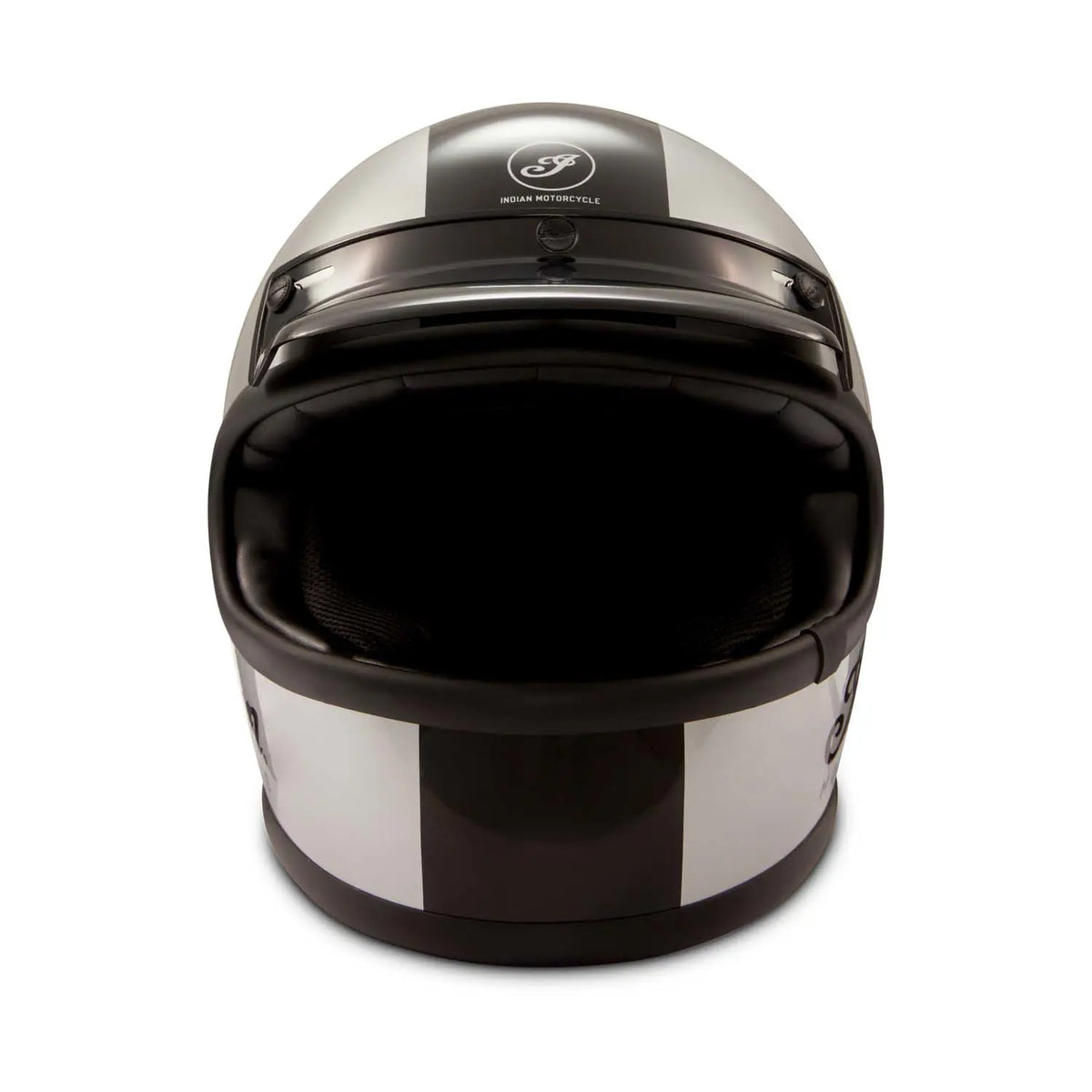Gloss Stripe Retro Full Face Helmet, Silver - Image 3