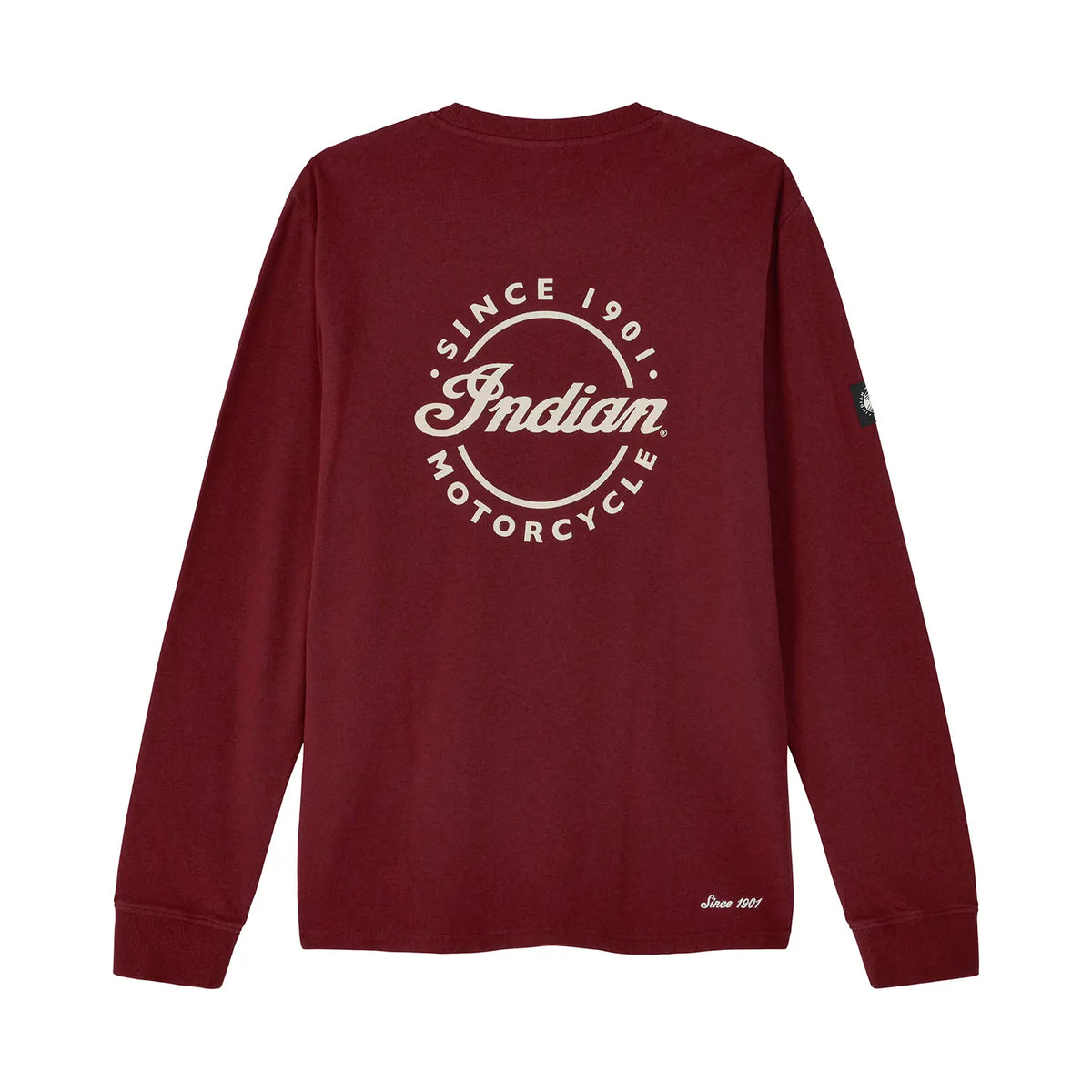 Men's Script Icon Pocket Long Sleeve T-Shirt, Port - Image 2