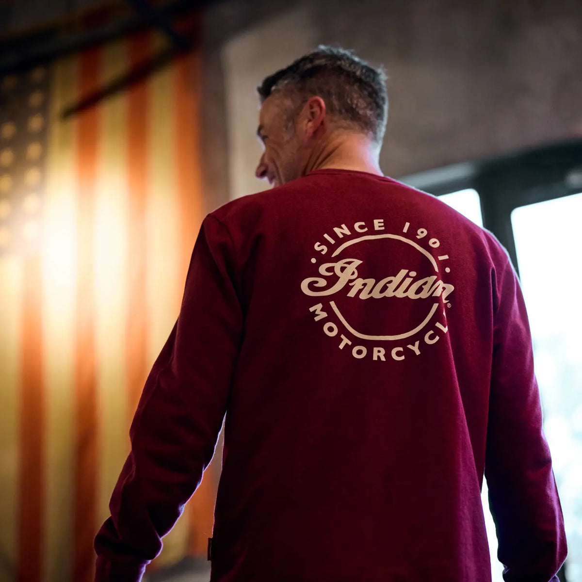 Men's Script Icon Pocket Long Sleeve T-Shirt, Port - Image 4