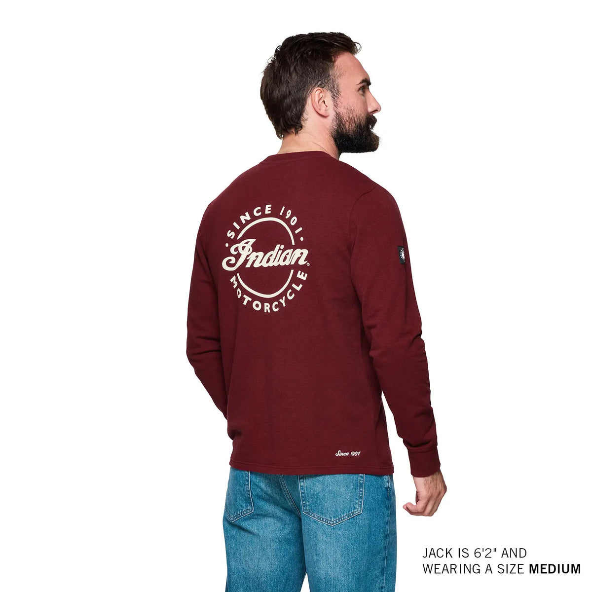 Men's Script Icon Pocket Long Sleeve T-Shirt, Port - Image 3