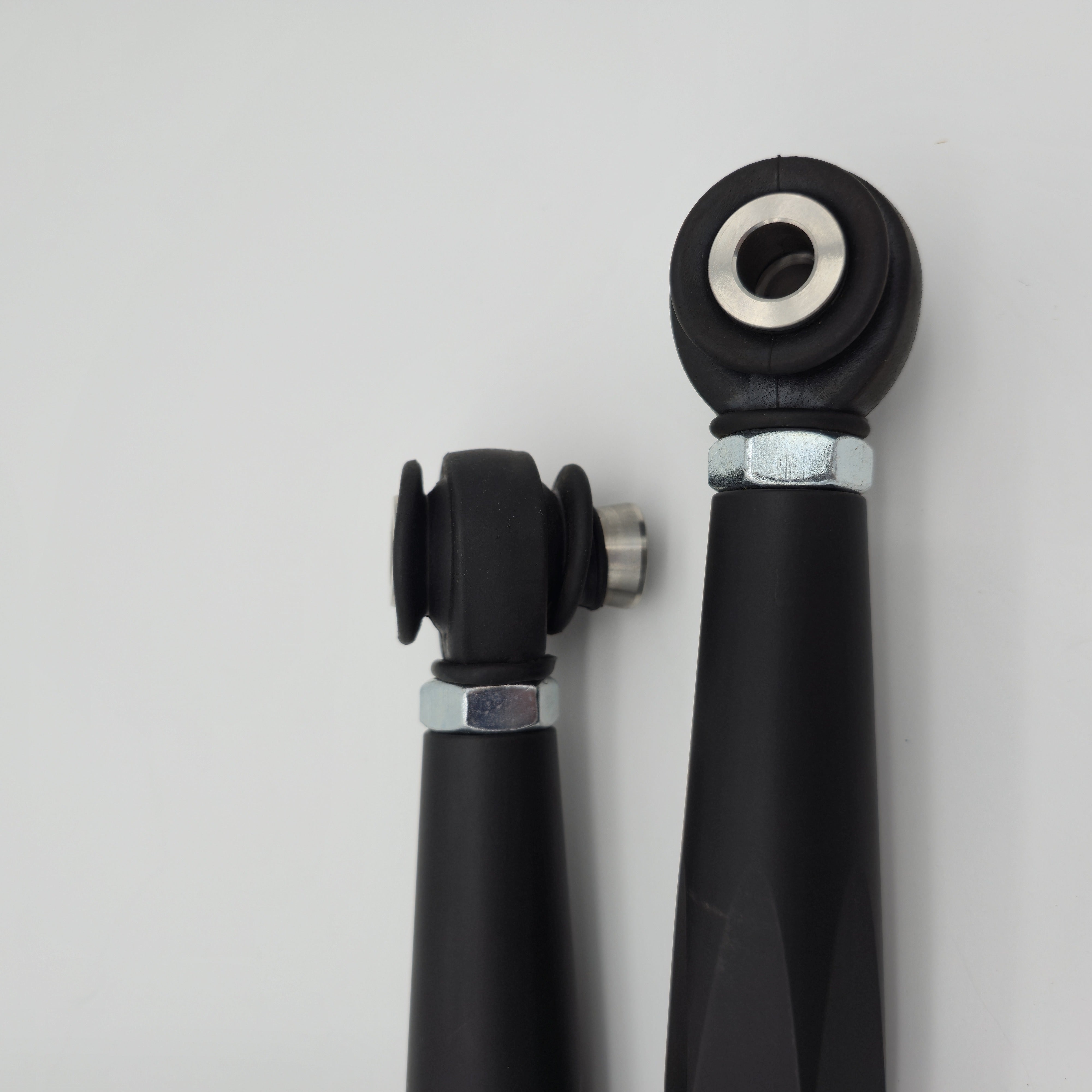 Close-up of rod ends on CA Technologies CA-039 billet tie rod set