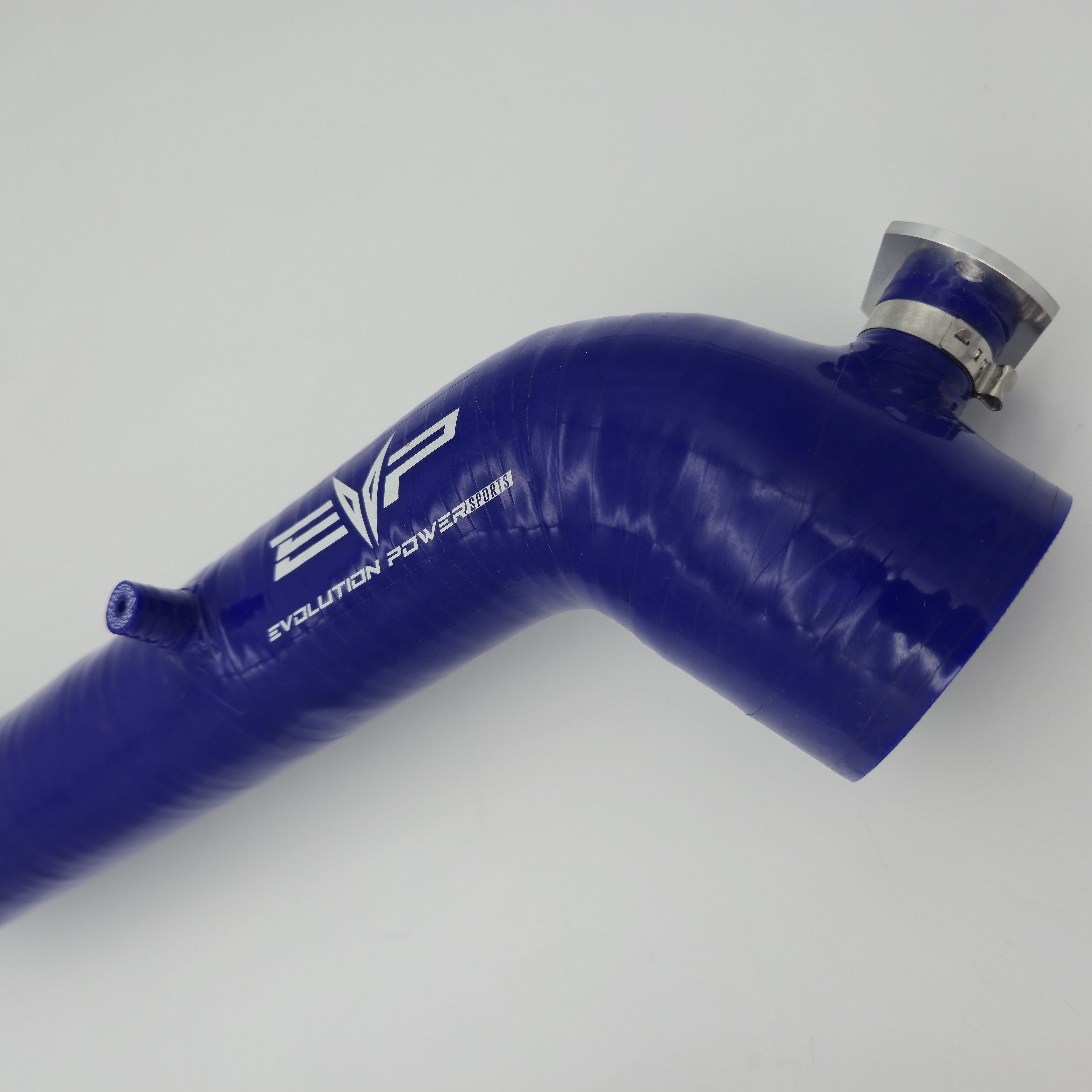 EVP Voodoo Blue silicone charge tube — EVP logo and bracket end