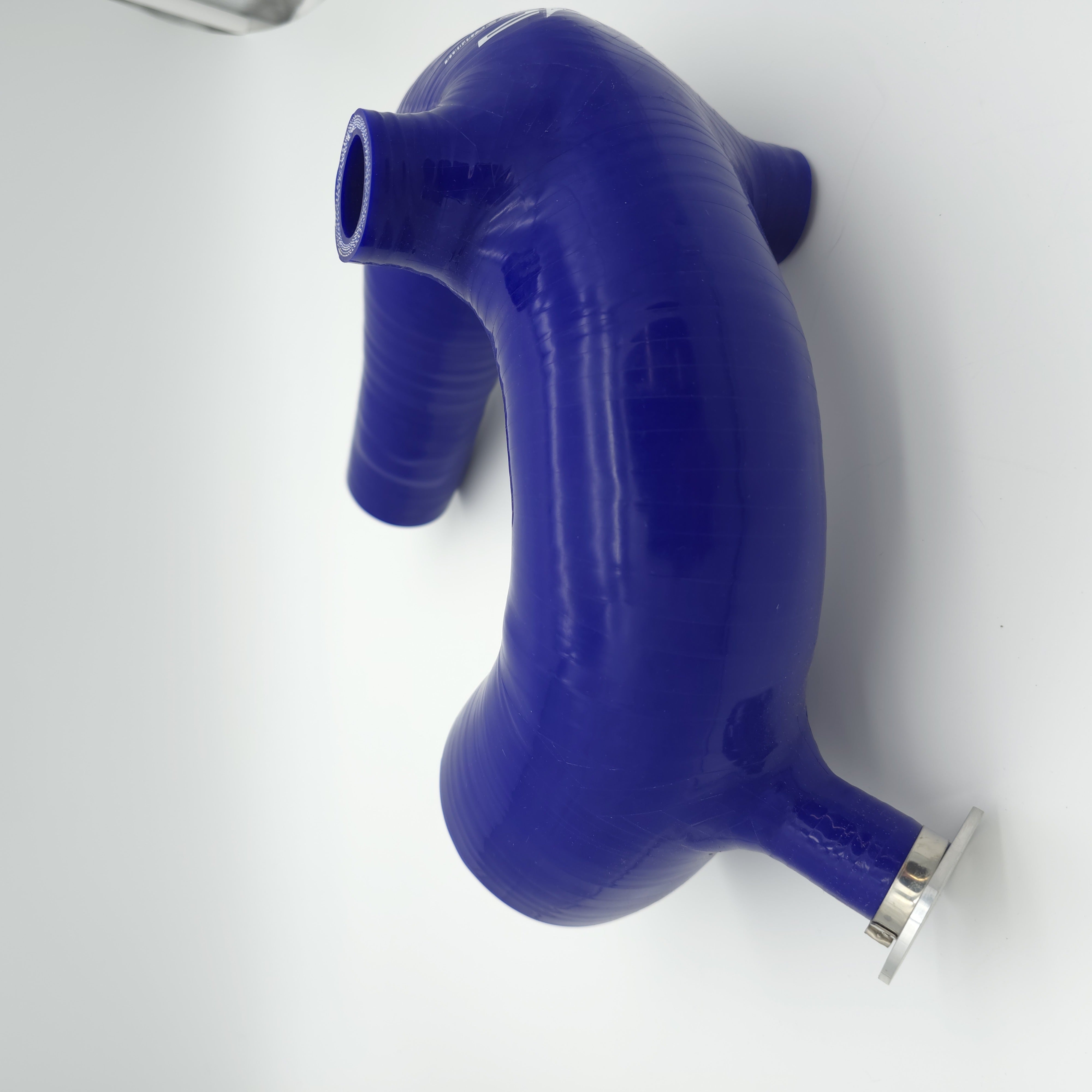 Evolution Powersports V-Flow intake tube in blue — actual item view 3