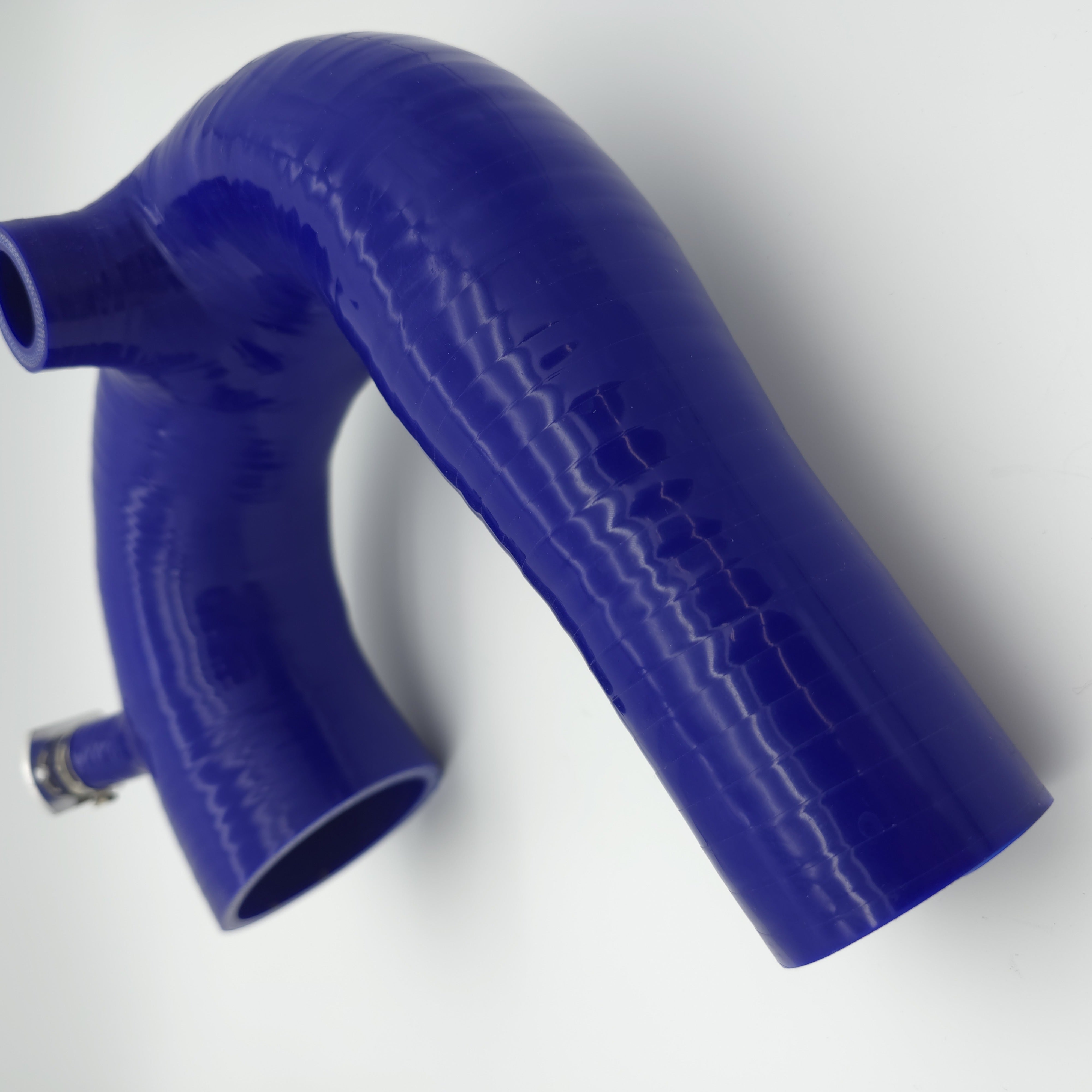 Evolution Powersports V-Flow intake tube in blue — actual item view 9