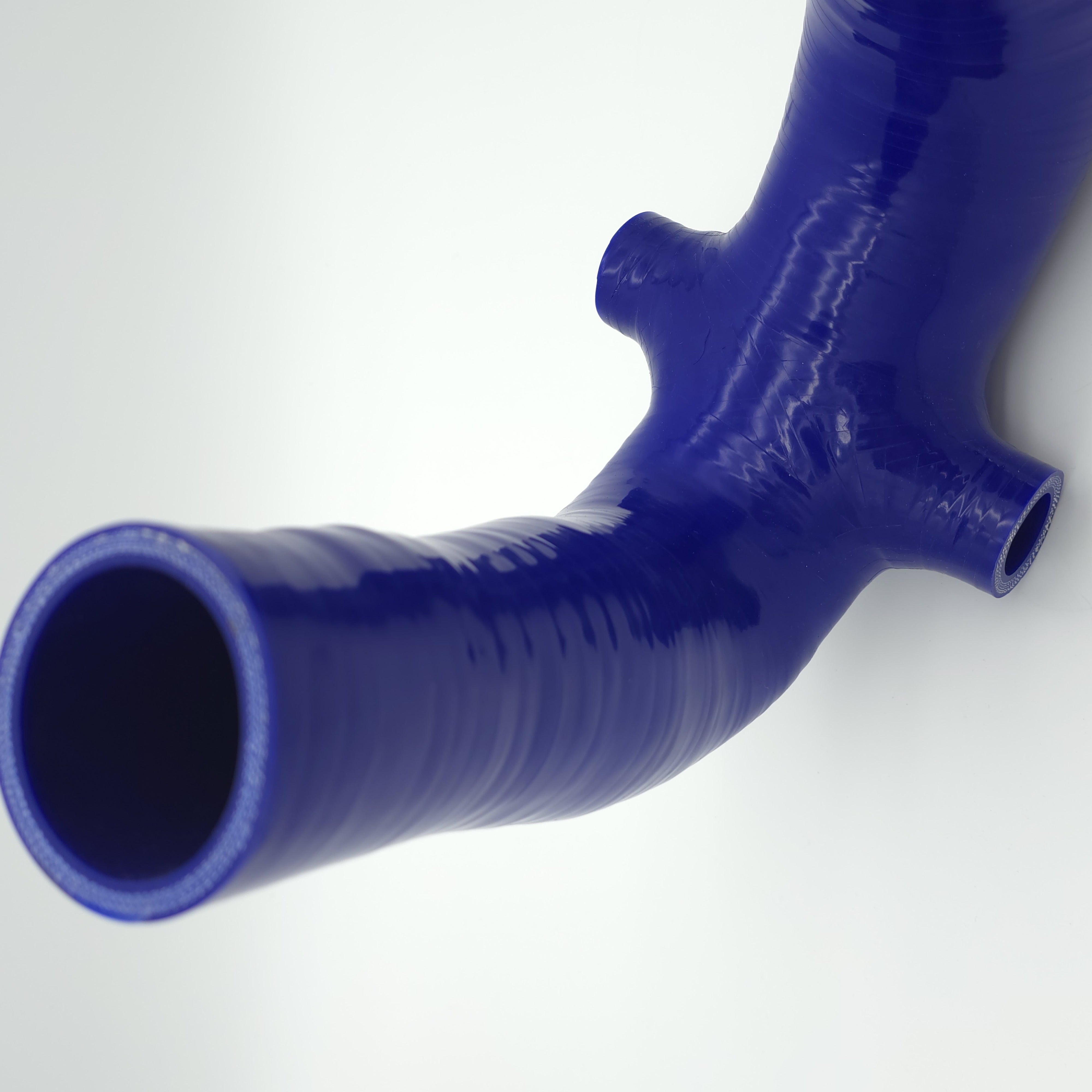 Evolution Powersports V-Flow intake tube in blue — actual item view 14