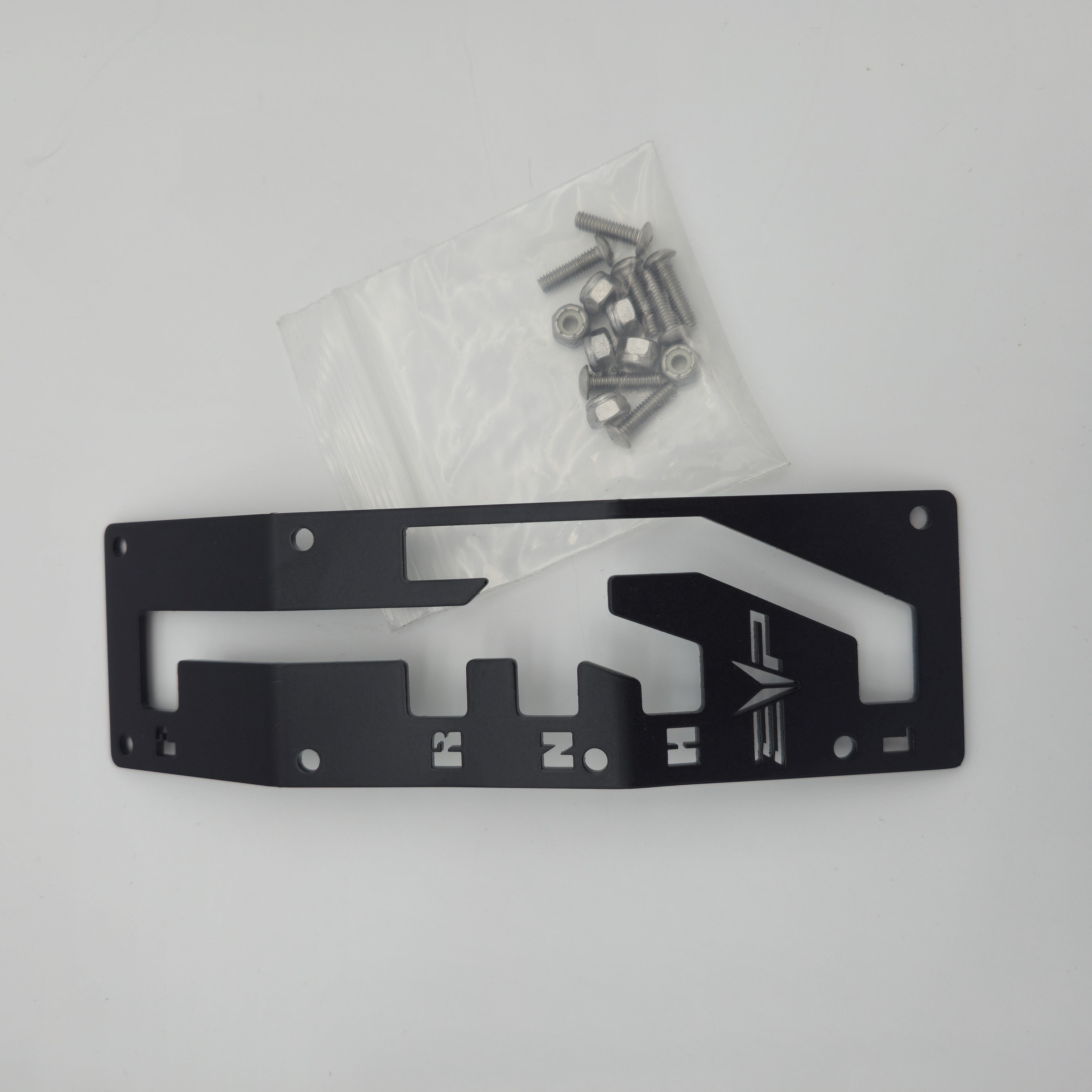 Can-Am Maverick X3 black shift gate plate with included mounting-hardware bag
