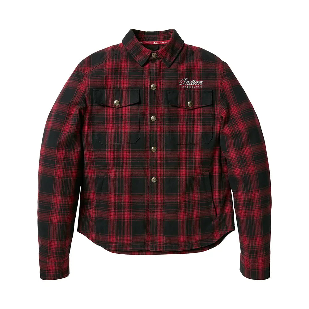 Indian Motorcycle Richmond Overshirt in red plaid — front
