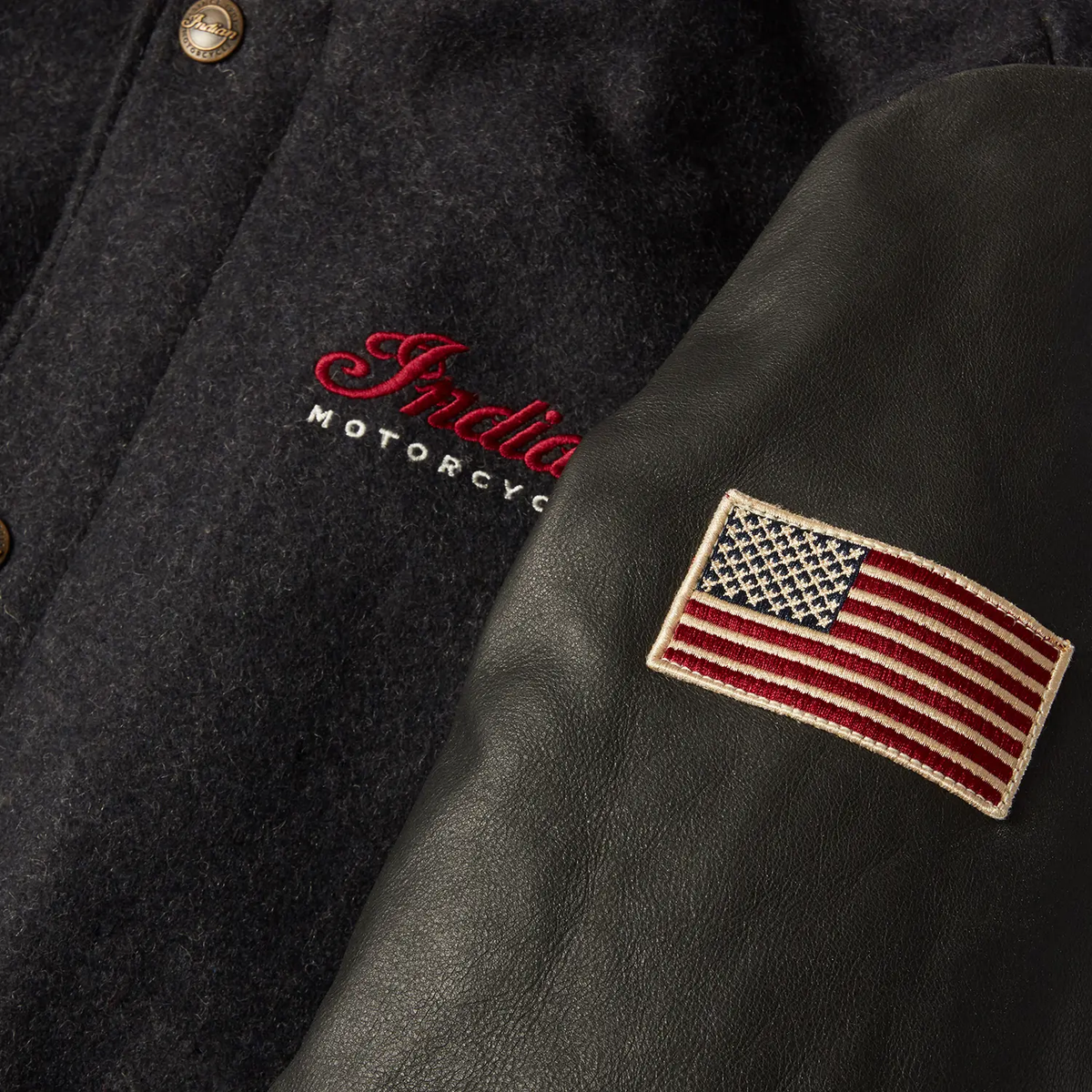 Indian Motorcycle Men's Varsity 2 Jacket, Gray