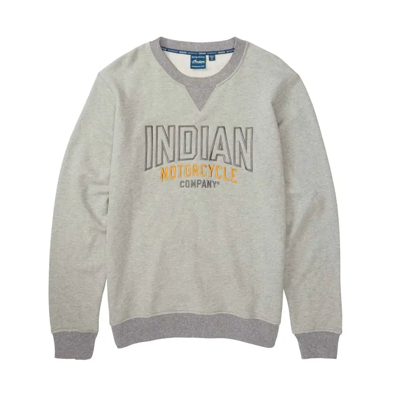 Men's Embroidered Ringer Sweatshirt, Gray