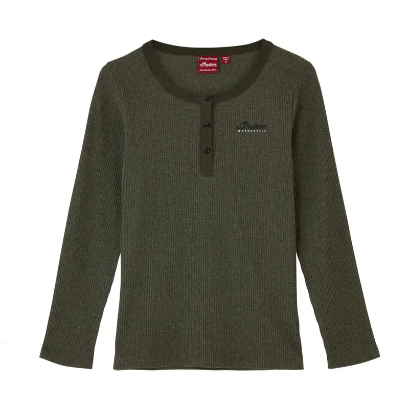 WOMEN'S MARL SCRIPT HENLEY SHIRT