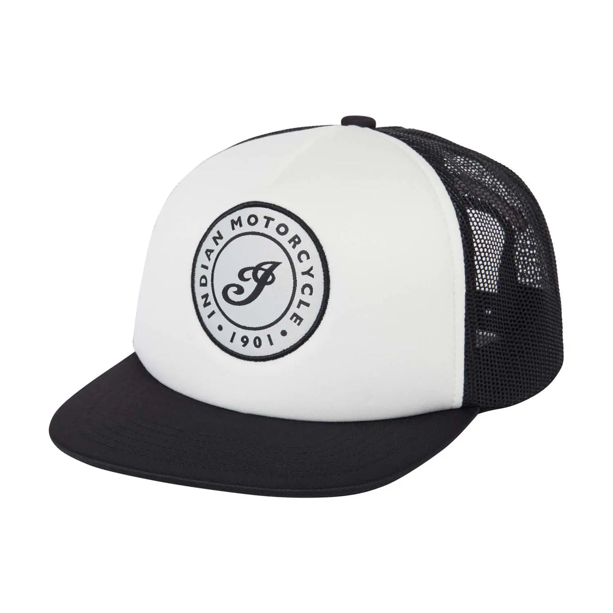 Black And White I Script Flat Peak Cap, Multi - Image 1
