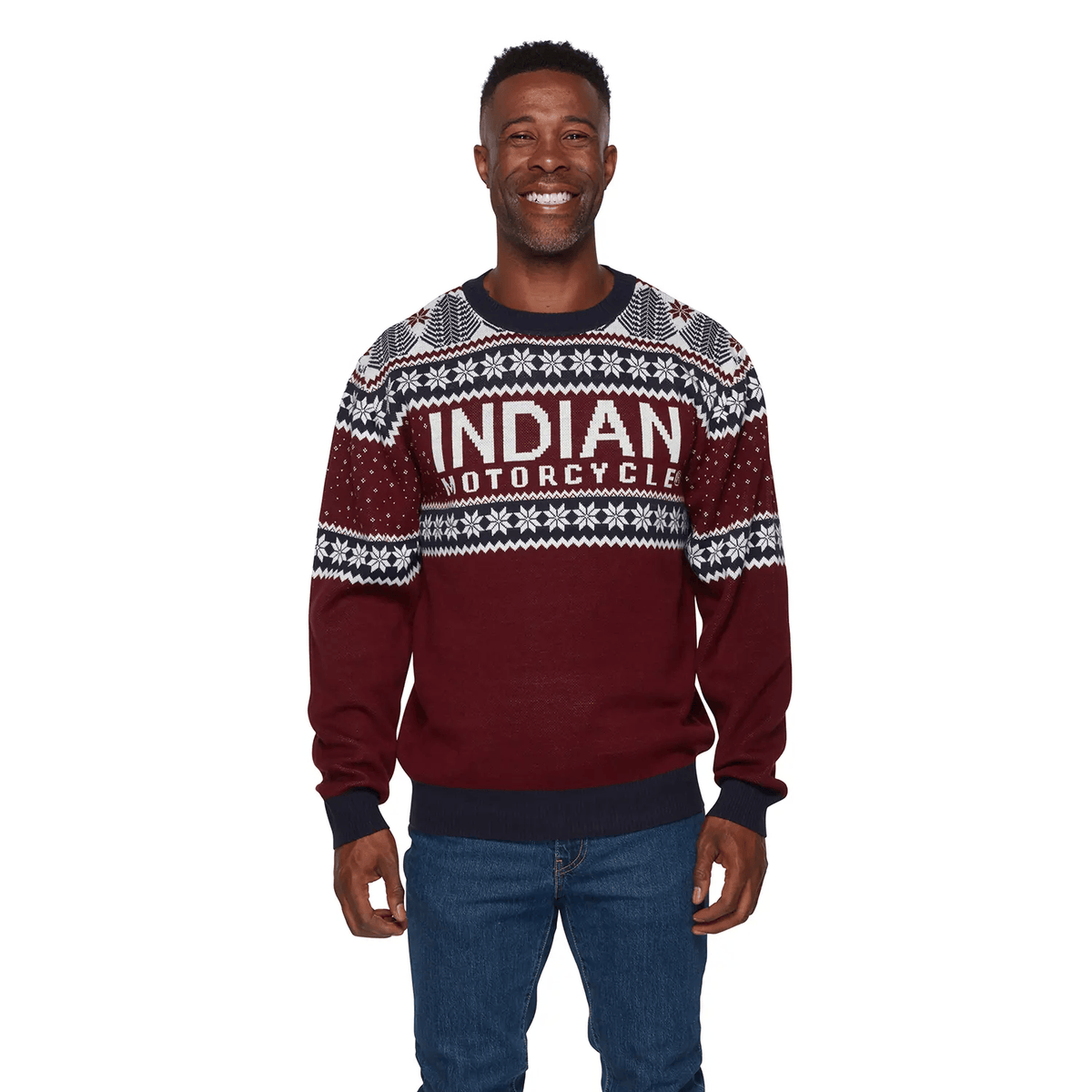 Indian Motorcycle Unisex Holiday Sweater, Red