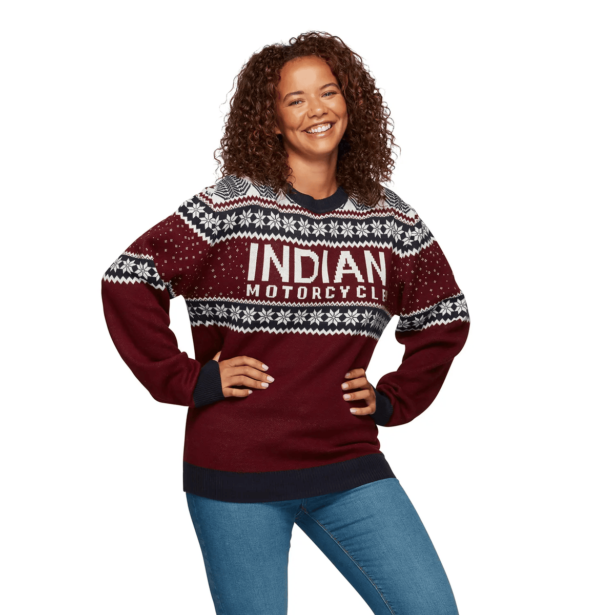 Indian Motorcycle Unisex Holiday Sweater, Red