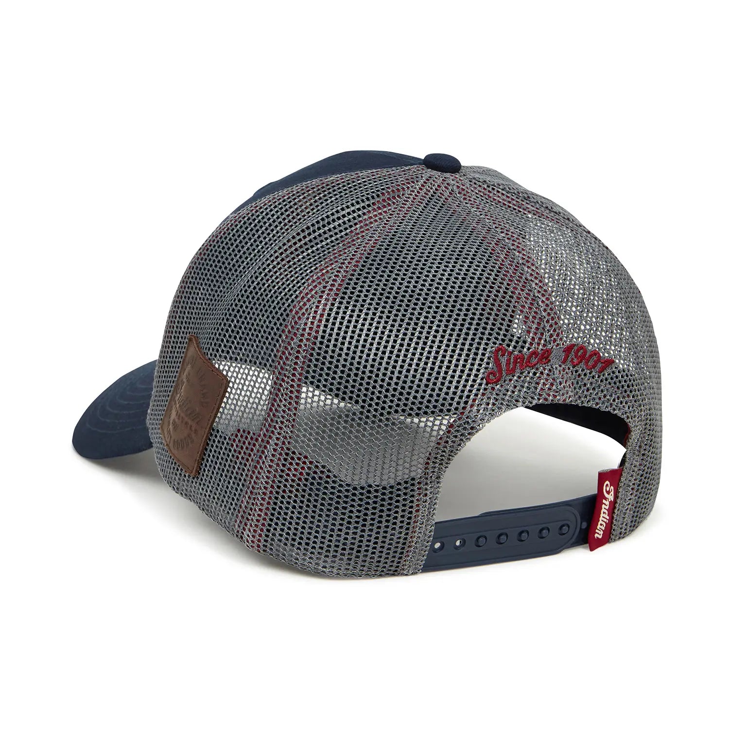 Men's Script Patch Trucker Hat, Blue - Image 2