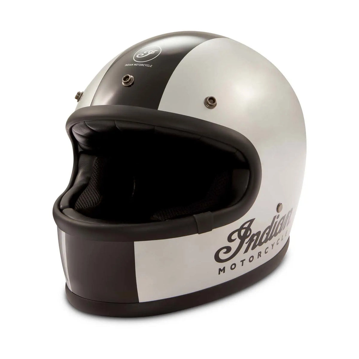 Gloss Stripe Retro Full Face Helmet, Silver - Image 2
