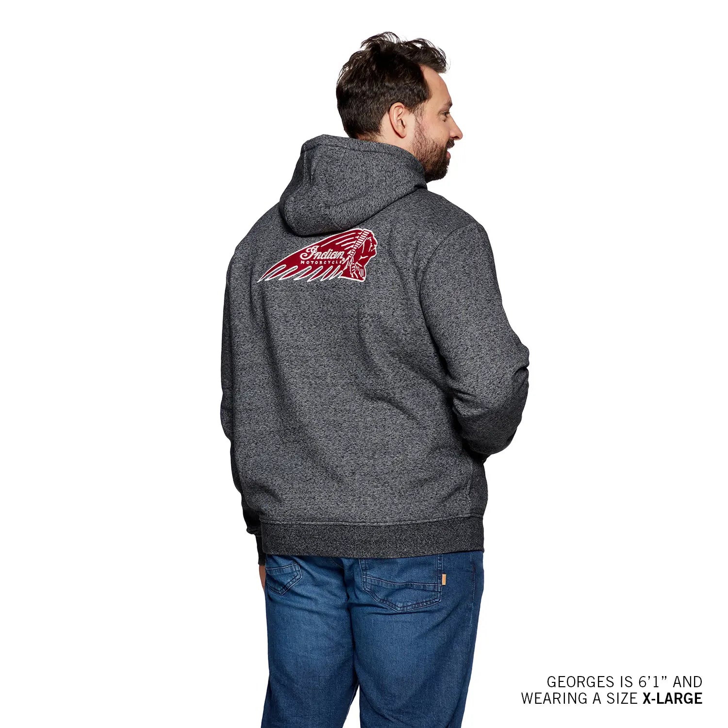 Men's Logo Headdress Hoodie, Gray - Image 4