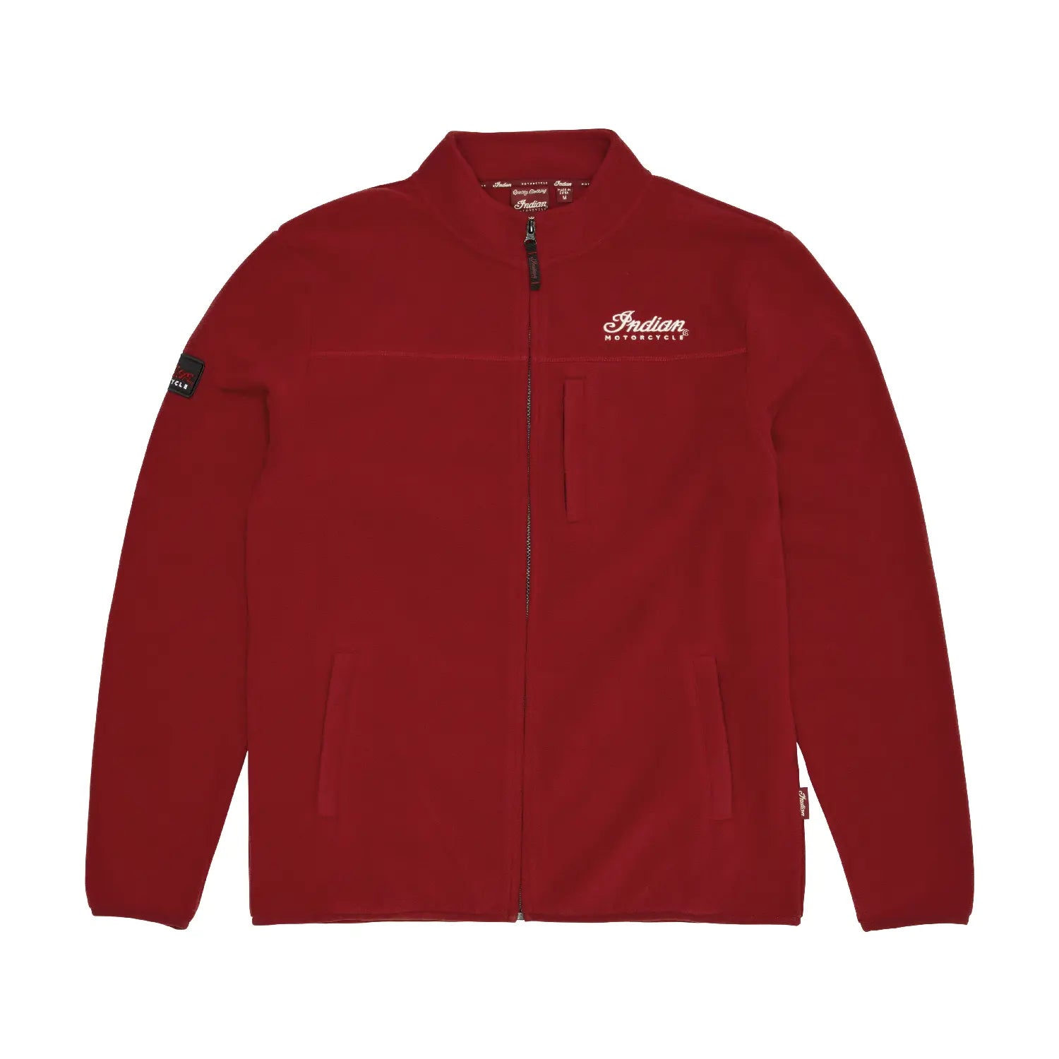 Men's Zip Thru Fleece Top, Red - Image 1