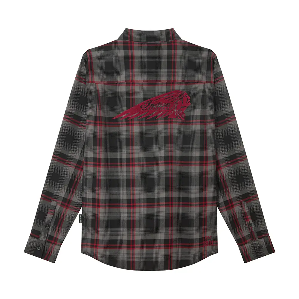 Indian Motorcycle Men's Tacoma Plaid Shirt, Black