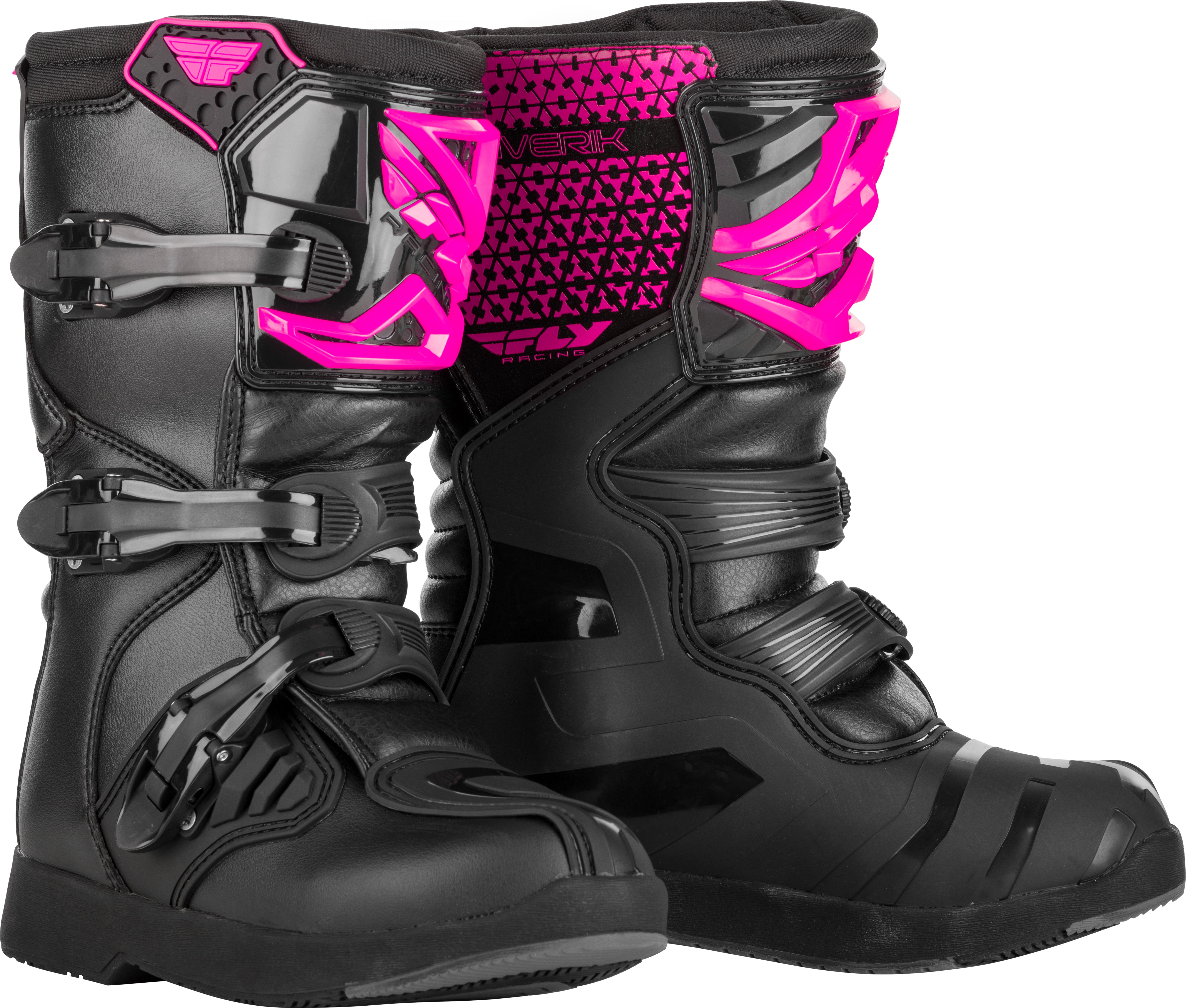 Fly Racing Youth Maverik Boots Pink/Black SZ 02