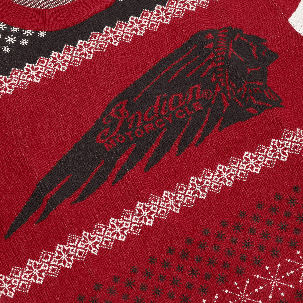 Indian Motorcycle Unisex Headdress Holiday Sweater, Red