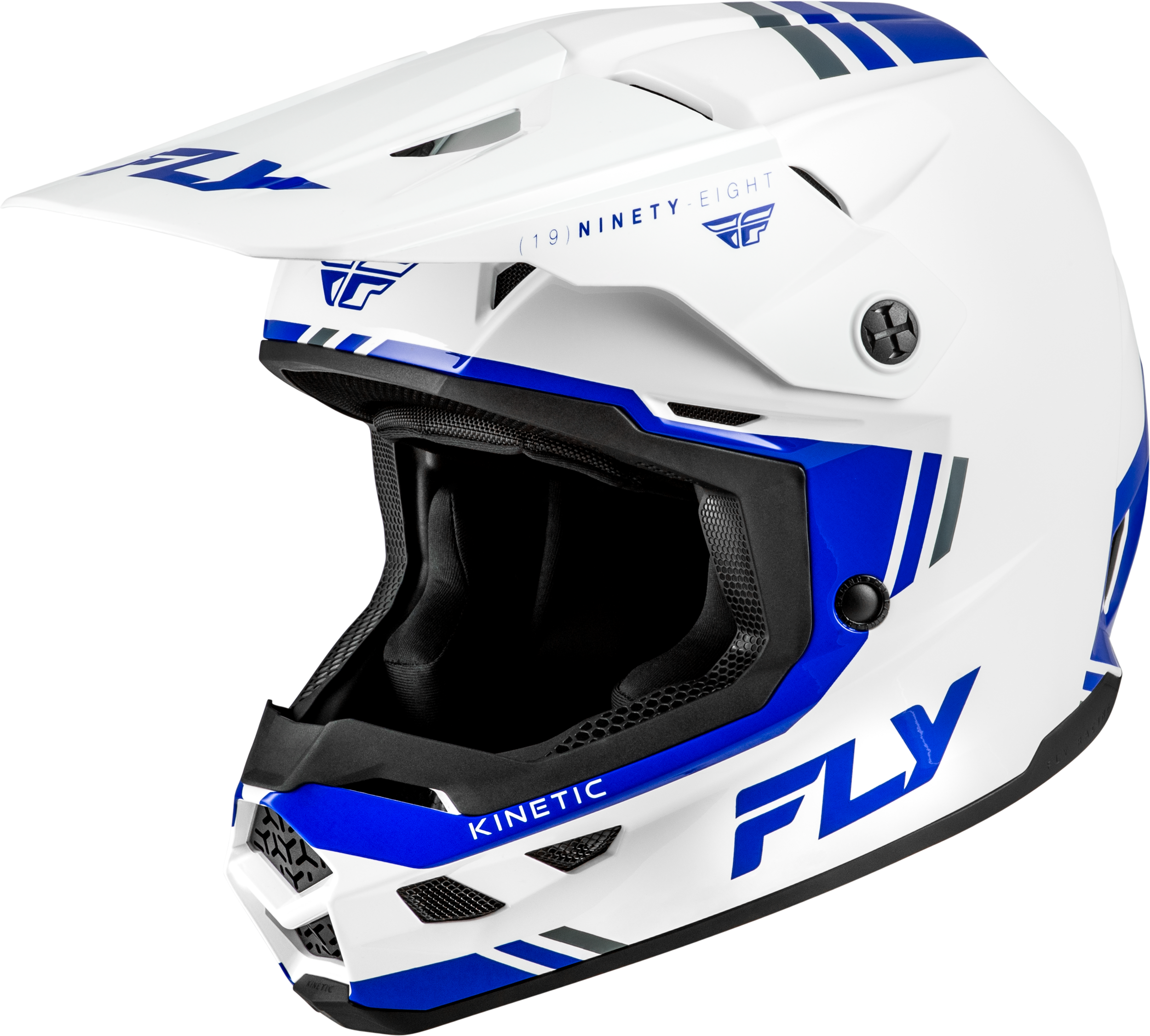 Fly Racing Kinetic Verdict Helmet White/Blue/Grey LG