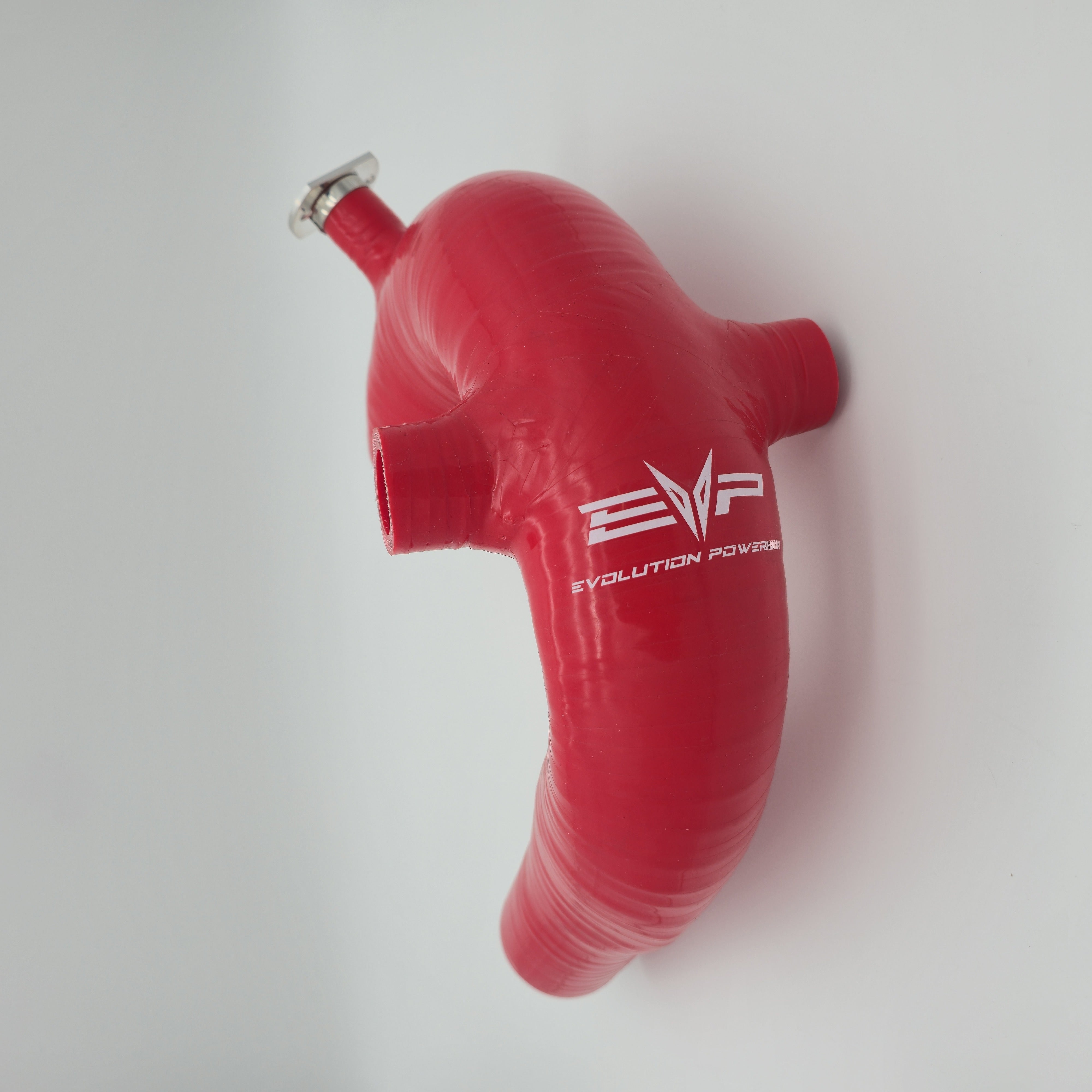 Evolution Powersports V-Flow intake tube in red — actual item view 1