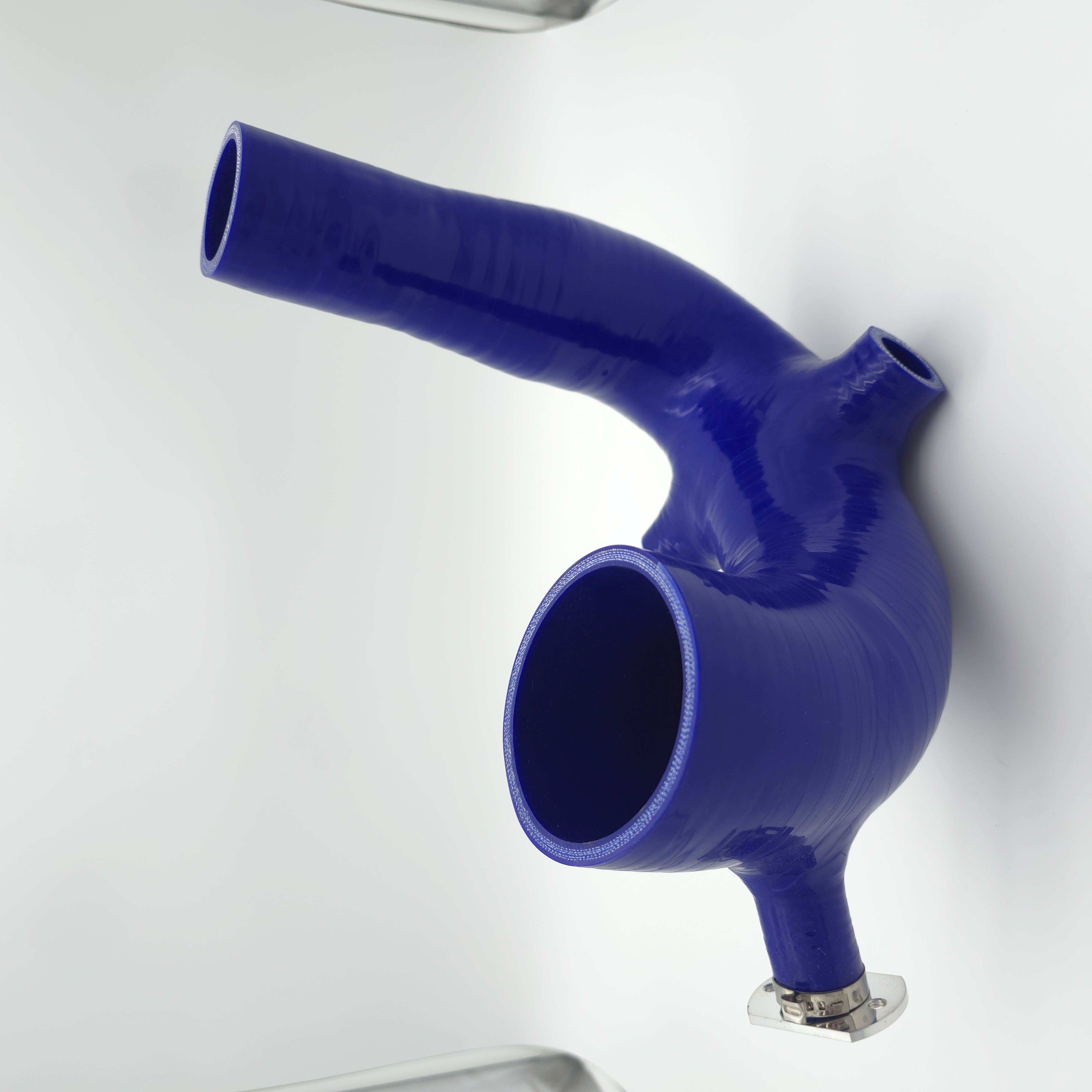 Evolution Powersports V-Flow intake tube in blue — actual item view 1