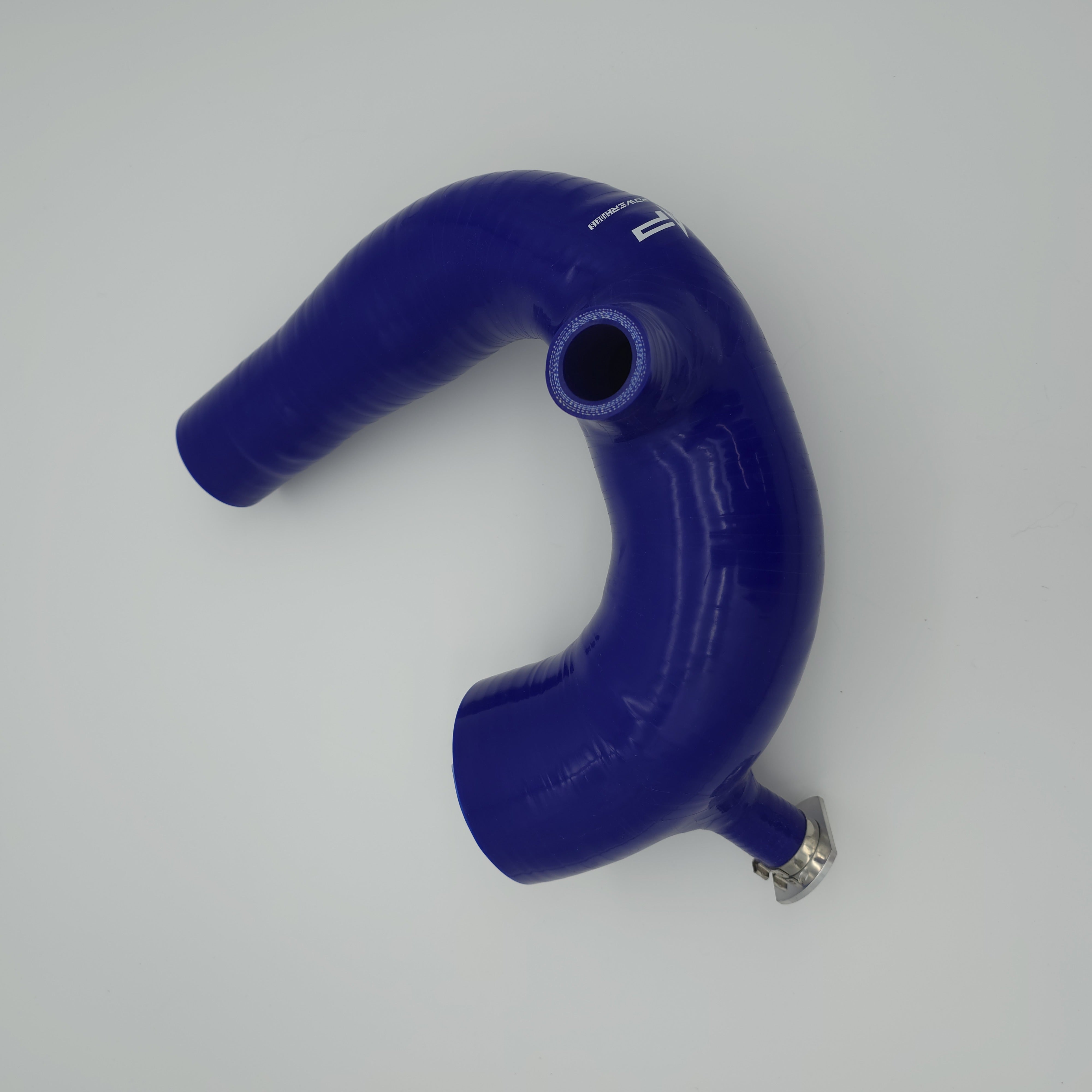 Evolution Powersports V-Flow intake tube in blue — actual item view 4