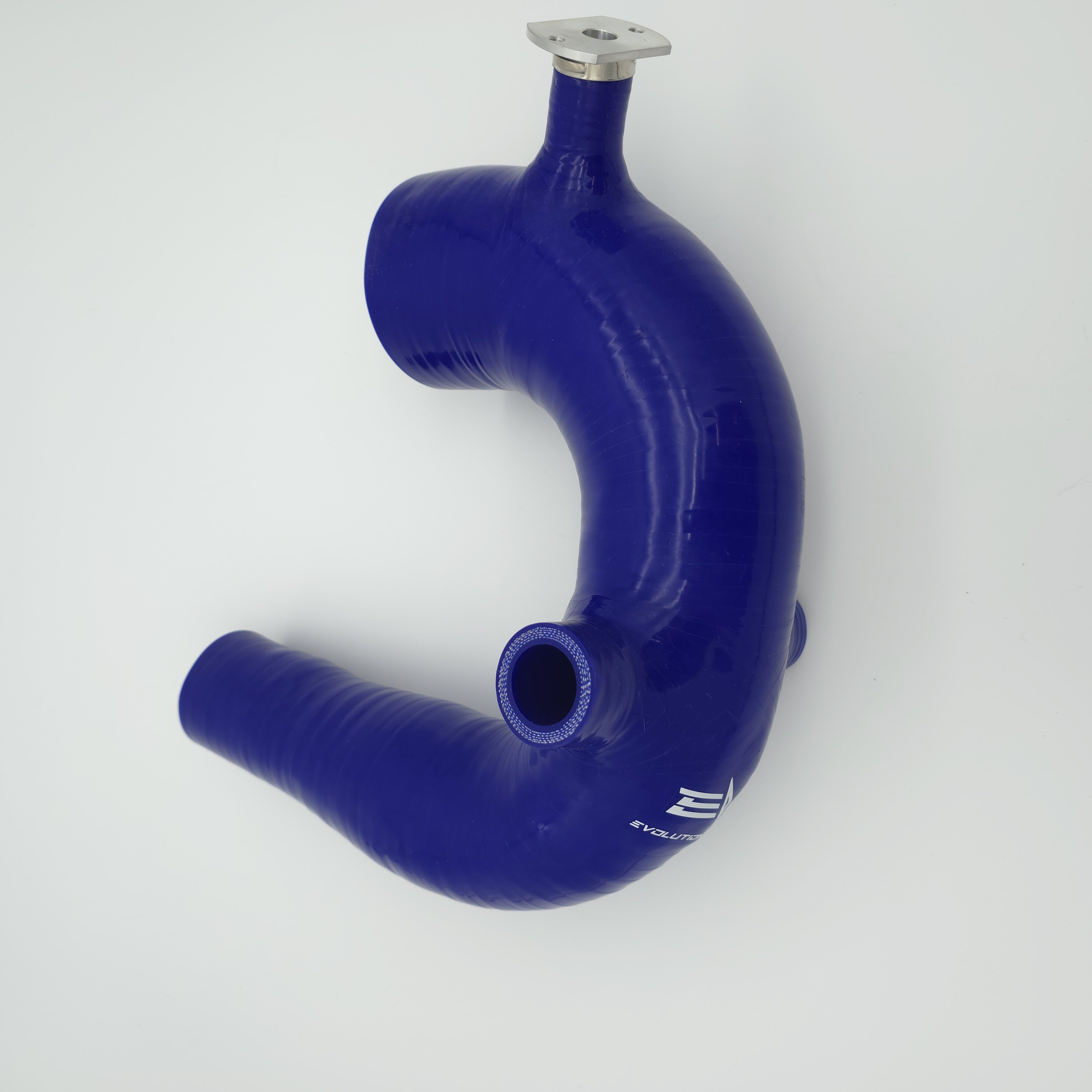 Evolution Powersports V-Flow intake tube in blue — actual item view 5