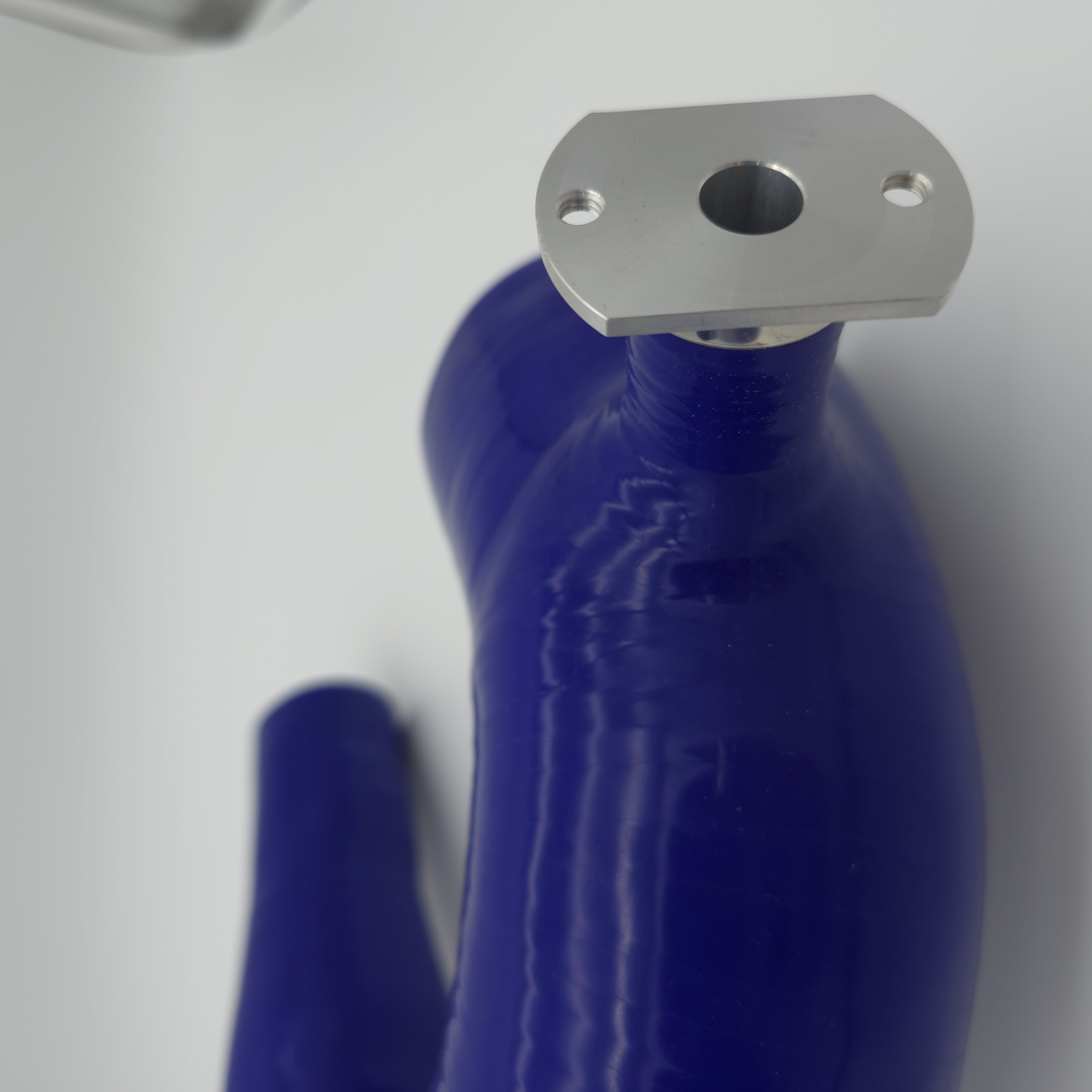 Evolution Powersports V-Flow intake tube in blue — actual item view 6