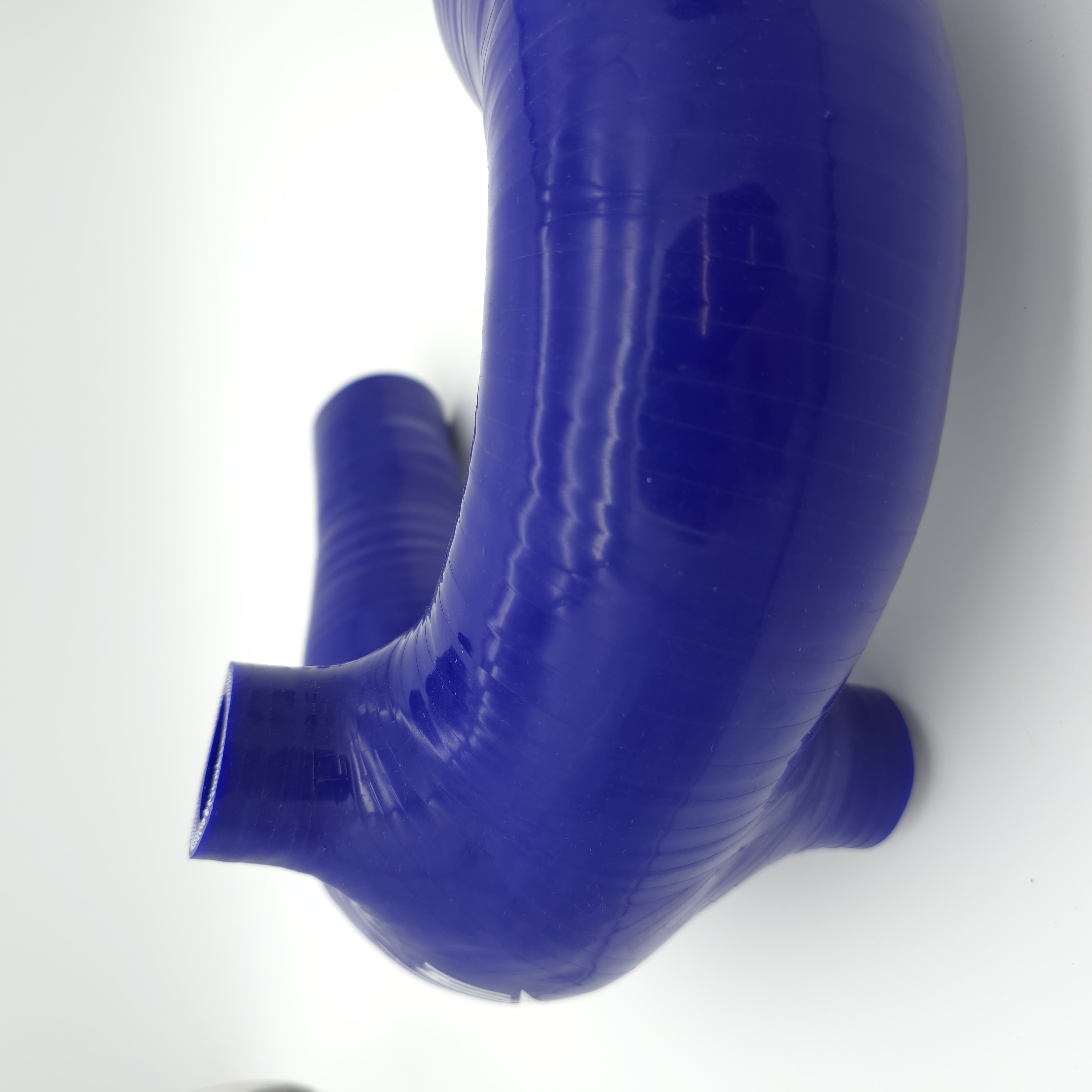 Evolution Powersports V-Flow intake tube in blue — actual item view 7
