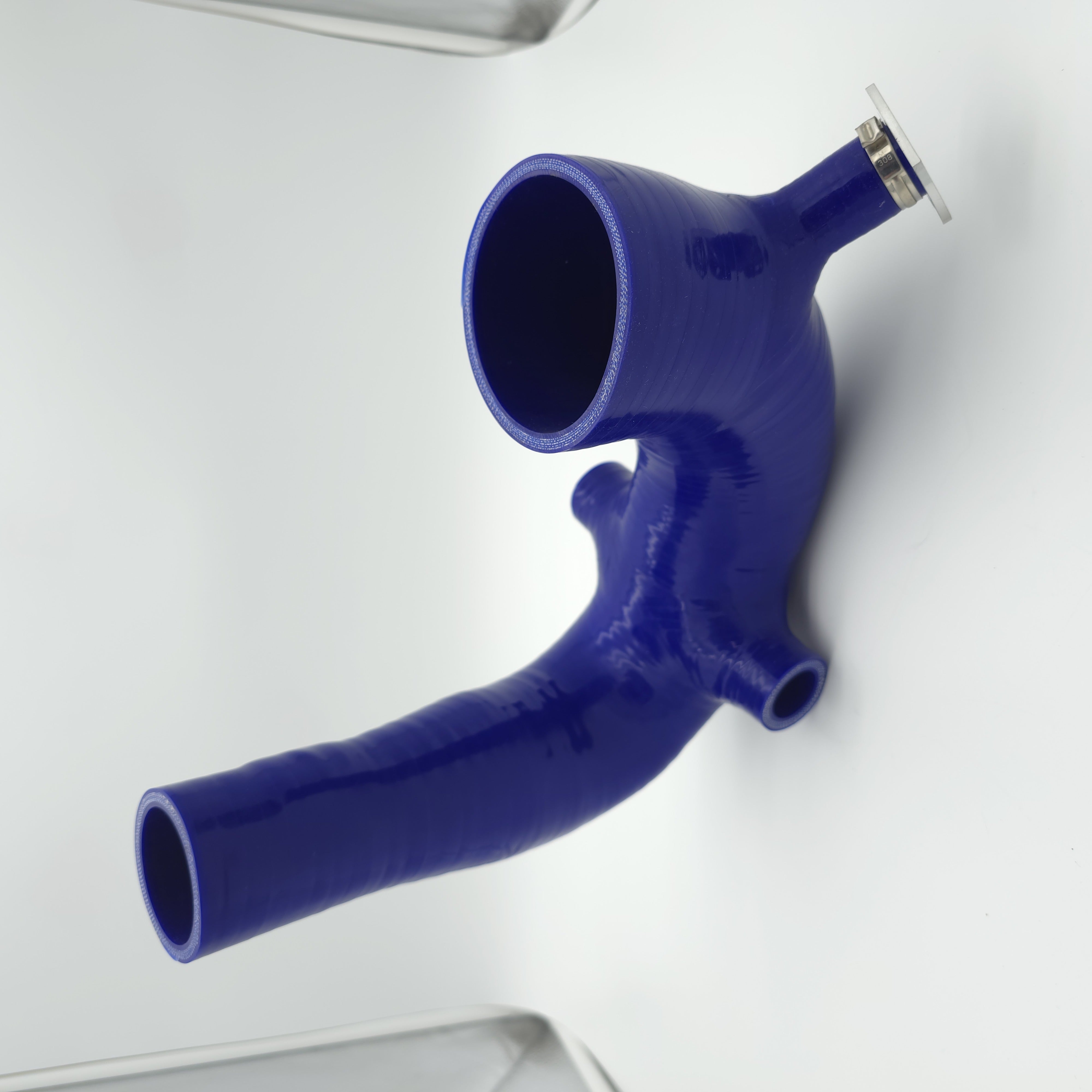Evolution Powersports V-Flow intake tube in blue — actual item view 12