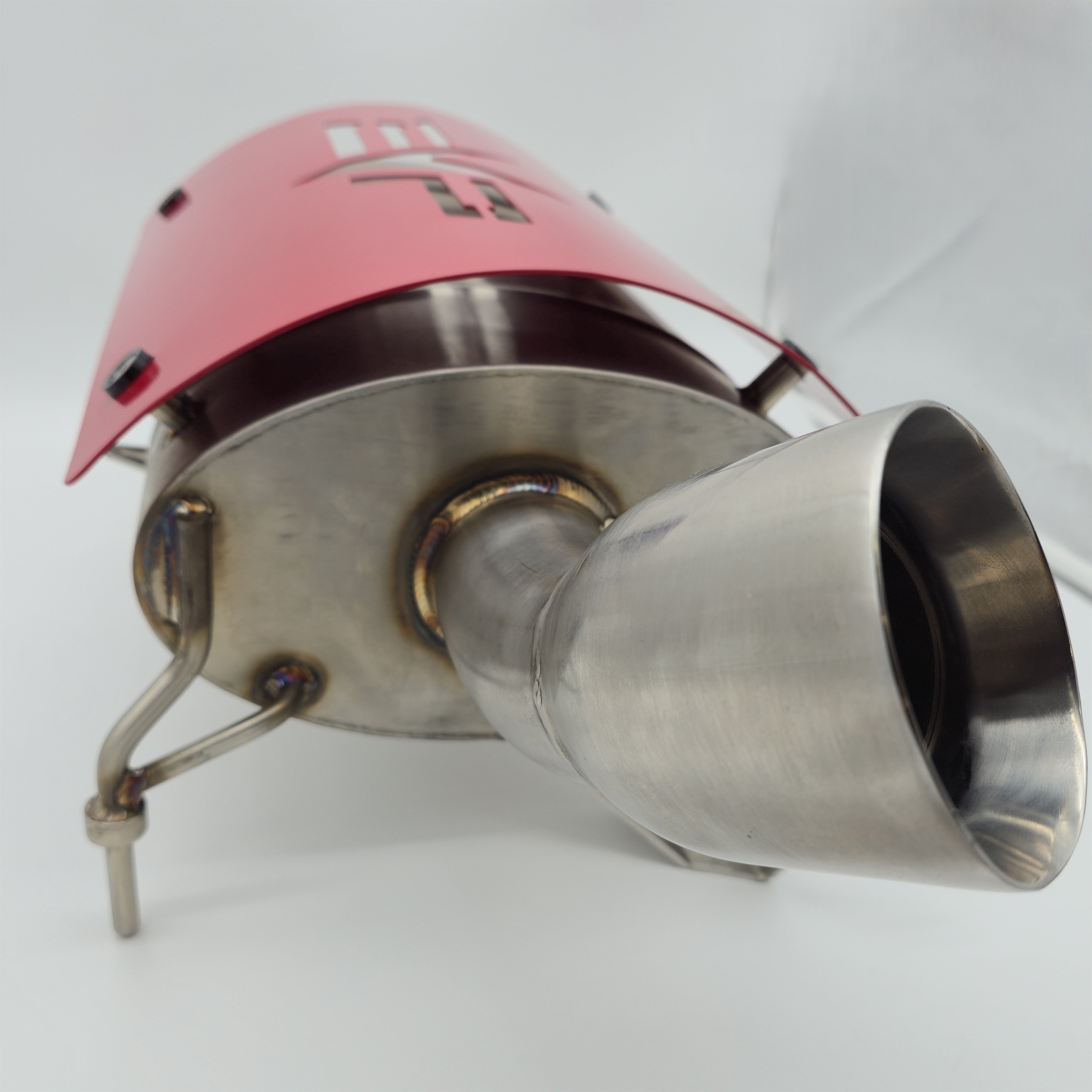 Evolution Powersports Magnum Side Exit Slip-On Exhaust with red heat shield - actual unused display unit