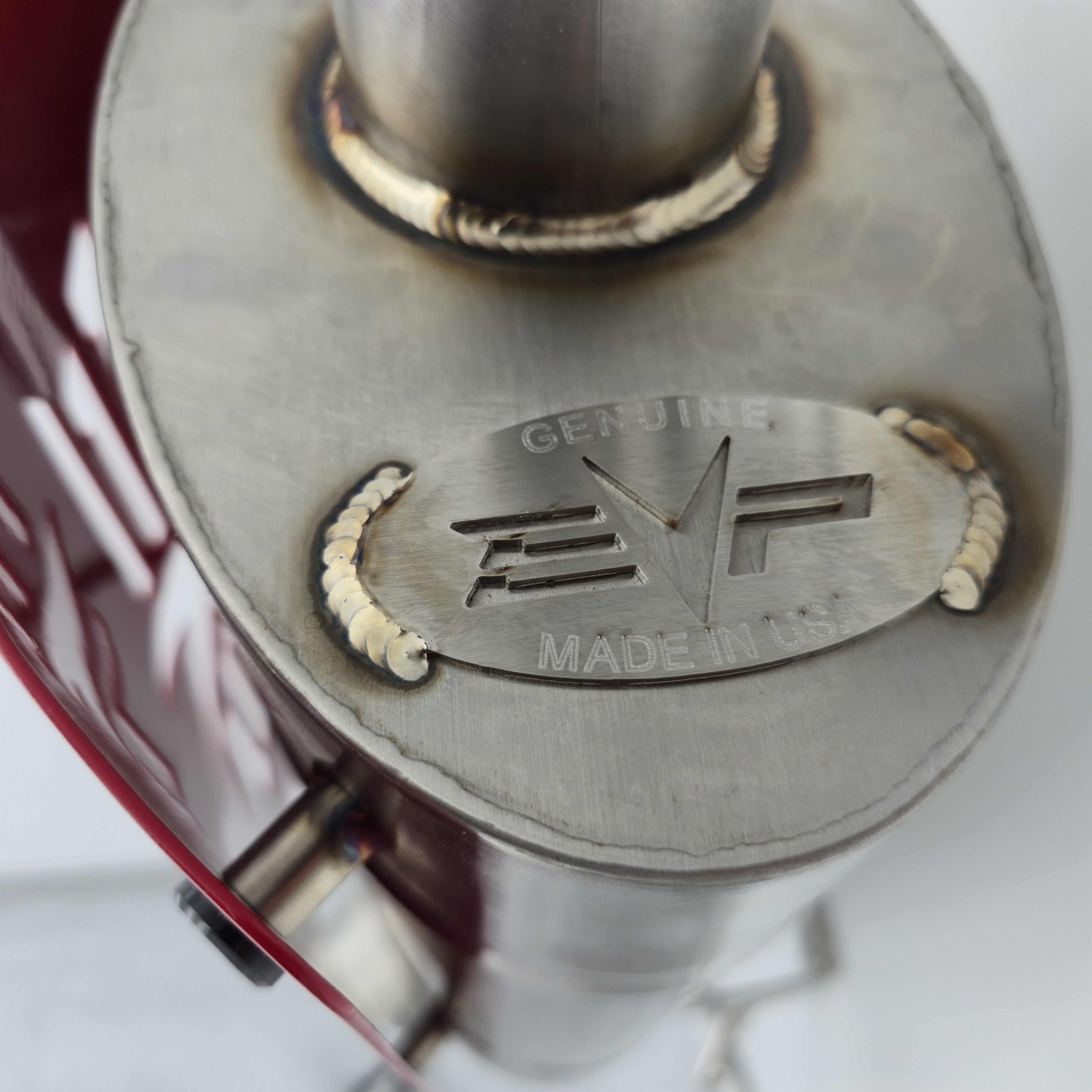 Evolution Powersports Magnum Side Exit Slip-On Exhaust with red heat shield - actual unused display unit