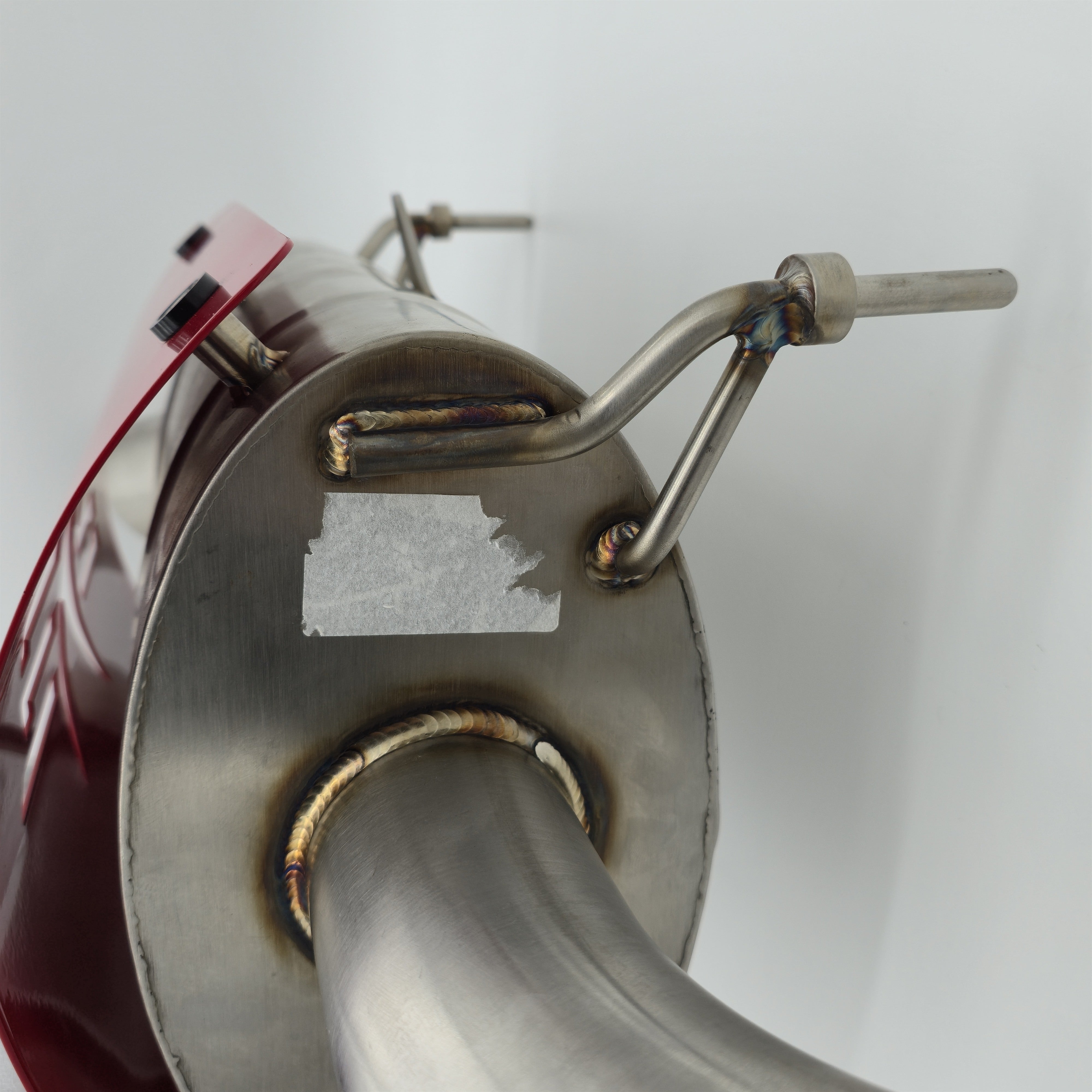 Evolution Powersports Magnum Side Exit Slip-On Exhaust with red heat shield - actual unused display unit