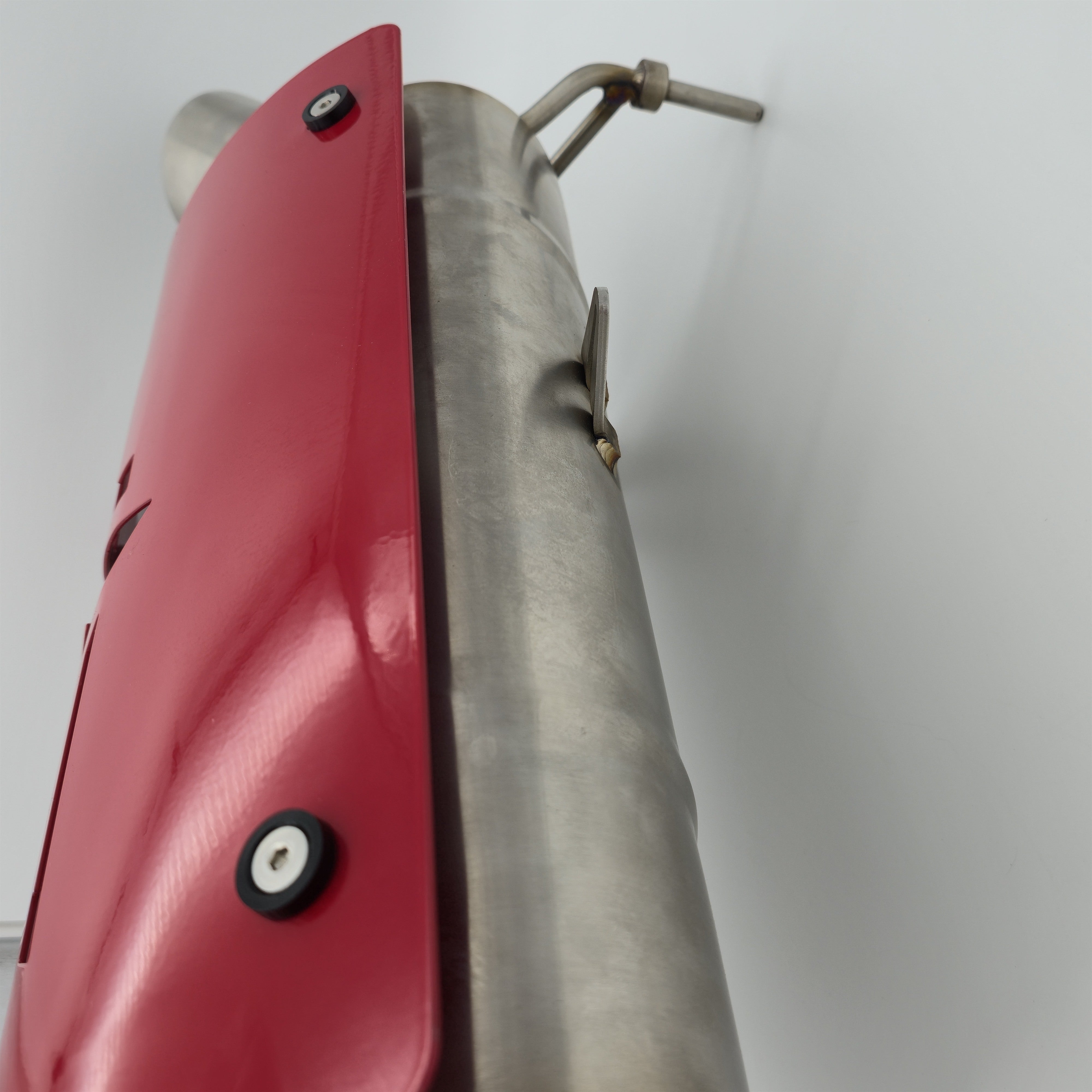 Evolution Powersports Magnum Side Exit Slip-On Exhaust with red heat shield - actual unused display unit