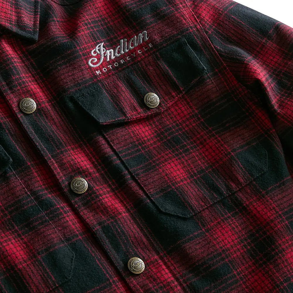 Indian Motorcycle Men's Richmond Over Shirt, Red — product view 4