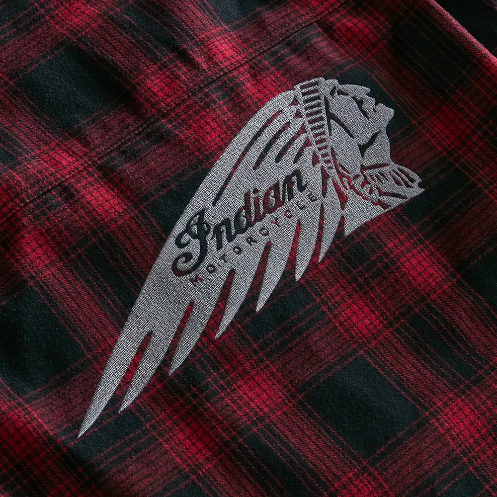 Indian Motorcycle Men's Richmond Over Shirt, Red — product view 6