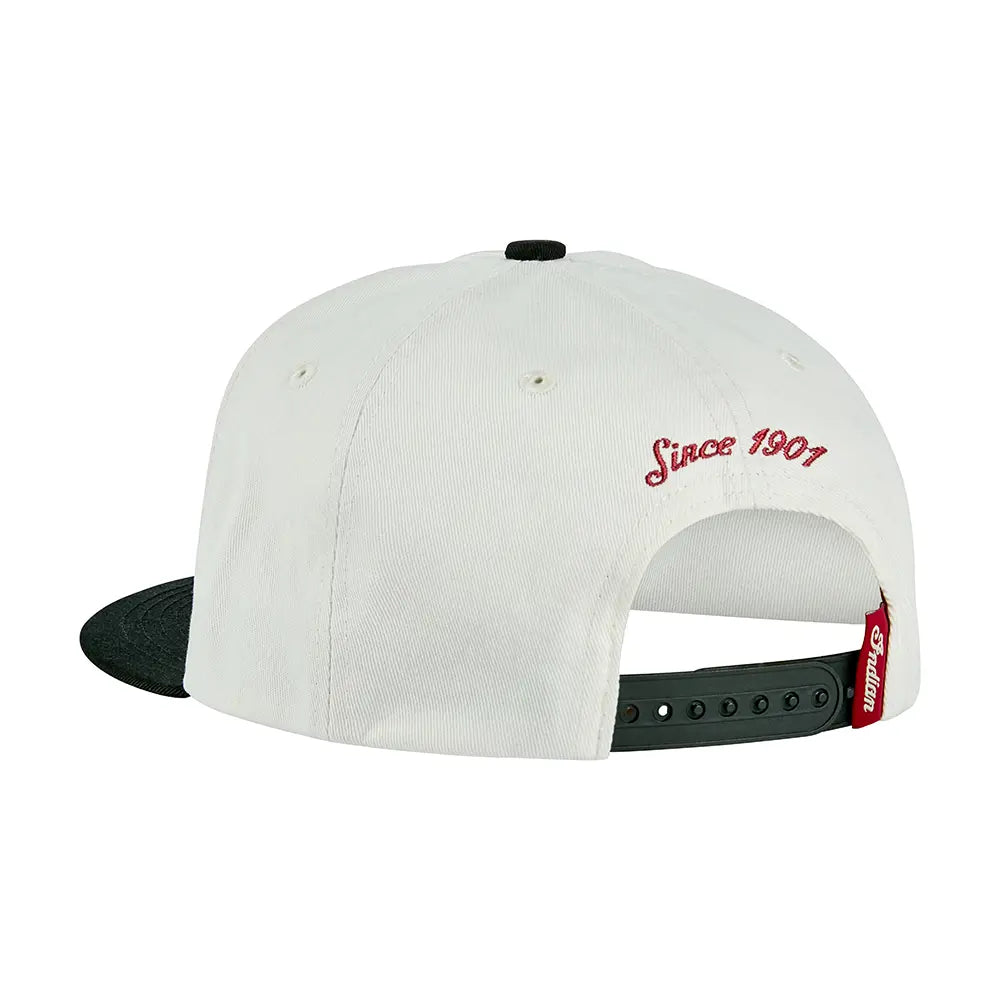 Indian Motorcycle Headdress Contrast Flat Peak Cap, White — product view 2